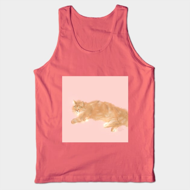 Big Fluffy Kitty Tank Top by SarahWrightArt